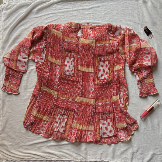 Twirl Top - Terracotta Red