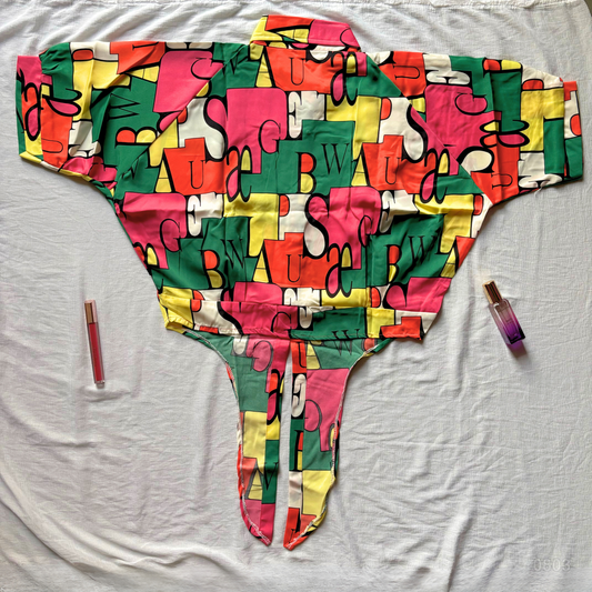 Urban Mosaic Top - With Yellow Embroidery