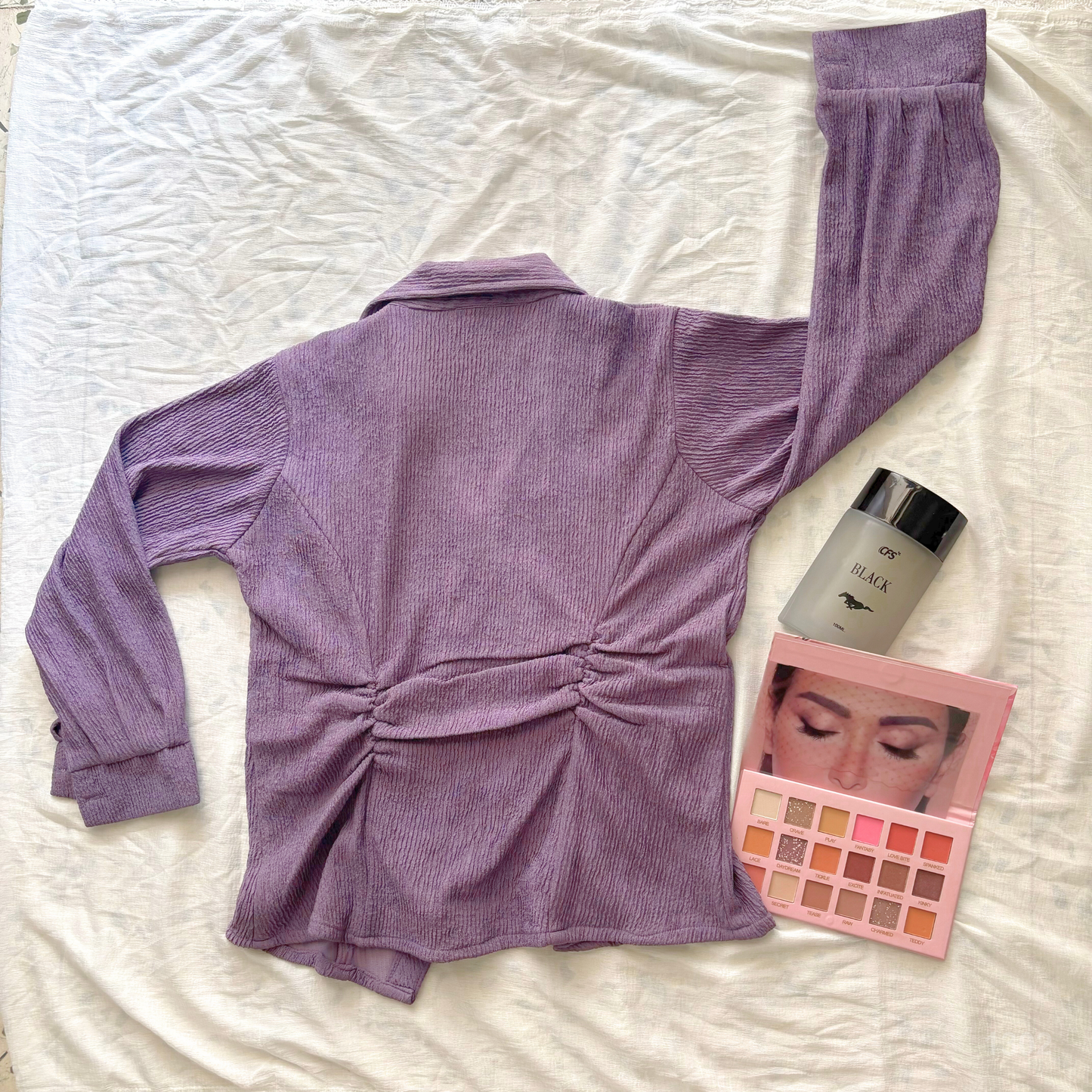 Ruched Wrap Top - Lavender