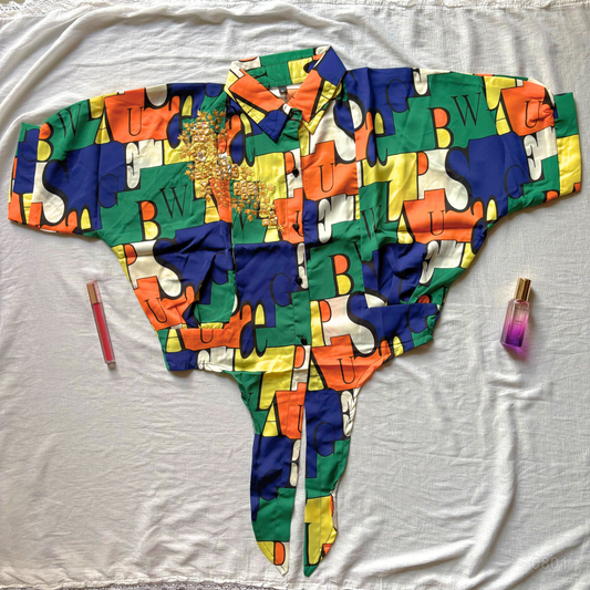 Urban Mosaic Top - With Orange Embroidery