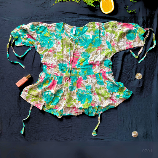 Tropical Blossom Top - Teal